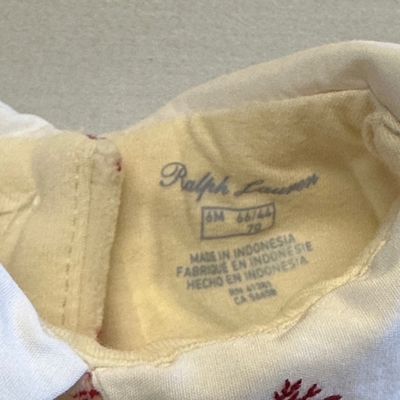 Ralph Lauren - Cream Long sleeve Velour Dress with Red Accents - Picture 2 of 6